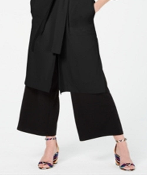 INC International Concepts Women's Belted Draped Trench Coat Black Size X-Large