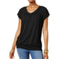 JM Collection Women's Blouson T-Shirt Black  Size X-Small