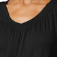 JM Collection Women's Blouson T-Shirt Black  Size X-Small