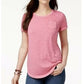 Style & Co Women's Burnout T-Shirt Pink Size Large