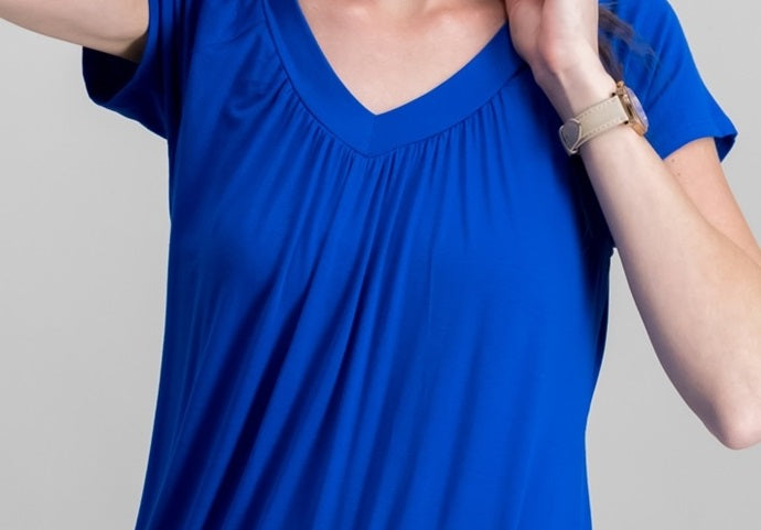 JM Collection Women's Blouson T-Shirt Blue Size X-Small