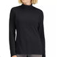 Karen Scott Women's Long Sleeve Mock Neck Cotton Top Black Size S