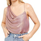 Free People Women's Shimmy Shimmy Metallic Tank Top Pink Size Large