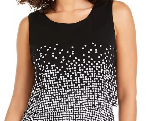 Alfani Women's Printed Layered Top White Size Small