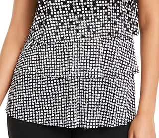 Alfani Women's Printed Layered Top White Size Small