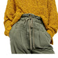 Free People Women's Textured V Neck Sweater  Size Yellow Size Large