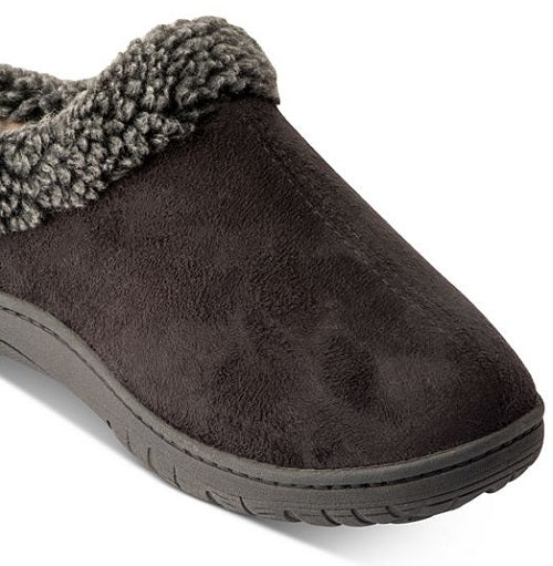 Weatherproof Vintage Men's Indoor Outdoor Sole Slip on Slippers Black Size Large