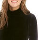 Anne Klein Women's Velvet Mock Neck Top Black Size Medium