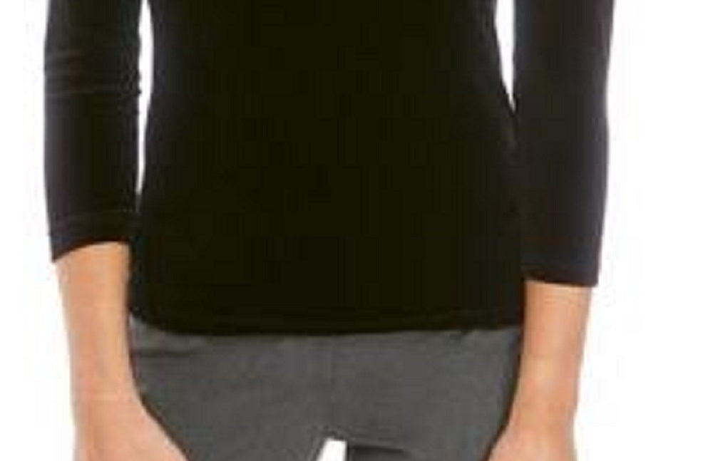Anne Klein Women's Velvet Mock Neck Top Black Size Medium