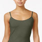 Planet Gold Women's Stretch Adjustable Spaghetti Strap Scoop Neck Tank Top Green Size Large