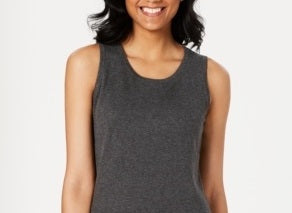 Charter Club Women's Sleeveless Crew Neck Sweater Grey Size Small