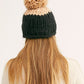 Free People Women's Cozy Up Colorblock Pom Beanie Black Size Regular