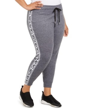 Calvin Klein Women's Plus Logo Sweatpants Grey Size 3X