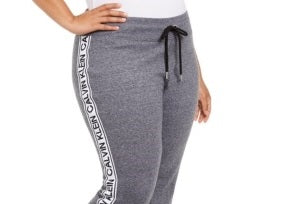 Calvin Klein Women's Plus Logo Sweatpants Grey Size 3X