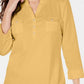 Karen Scott Women's Woven Split Neck Top Orange Size Small
