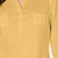 Karen Scott Women's Woven Split Neck Top Orange Size Small
