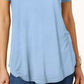 JM Collection Women's Shirttail Hem Top Blue Size Petite S