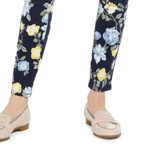 Charter Club Women's Skinny Cropped Printed Jeans  Black Floral Size 16