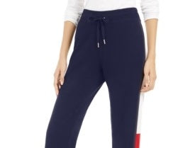 Tommy Hilfiger Women's Sport Vented Colorblocked Track Pants Blue Size Medium