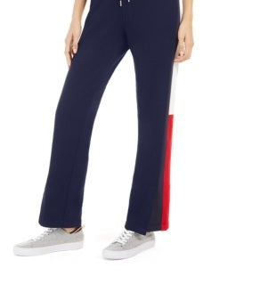 Tommy Hilfiger Women's Sport Vented Colorblocked Track Pants Blue Size Medium