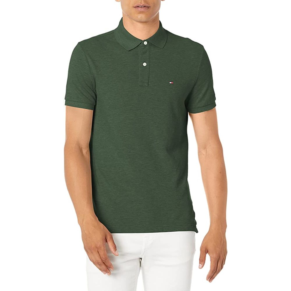 Tommy Hilfiger Men's Polo Shirt Green Size X-Large