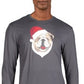 Club Room Men's Santa Bulldog Holiday Party Christmas Top Gray Size Small