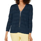 Charter Club Women's Pointelle Striped Cardigan Blue Size X-Small