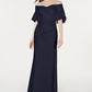 Calvin Klein Women's Sweetheart Off The Shoulder Gown Navy Size 12