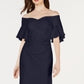 Calvin Klein Women's Sweetheart Off The Shoulder Gown Navy Size 12