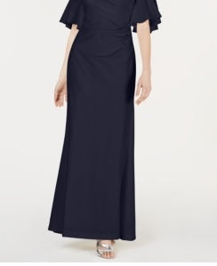 Calvin Klein Women's Sweetheart Off The Shoulder Gown Navy Size 12