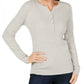 Karen Scott Women's Petite Cotton Cable-Knit Henley Sweater Grey  Size L