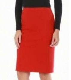LaMonir Women's Elastic Waist Short Pencil Skirt Red Size XX-Large