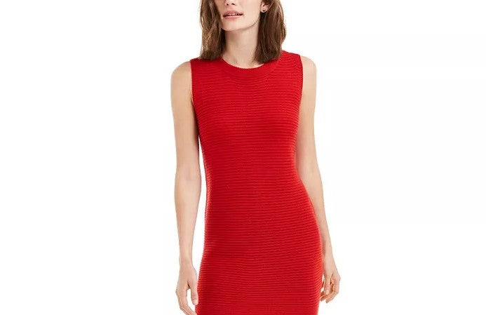 Maison Jules Women's Sleeveless Sweater Dress Red Size X-Large