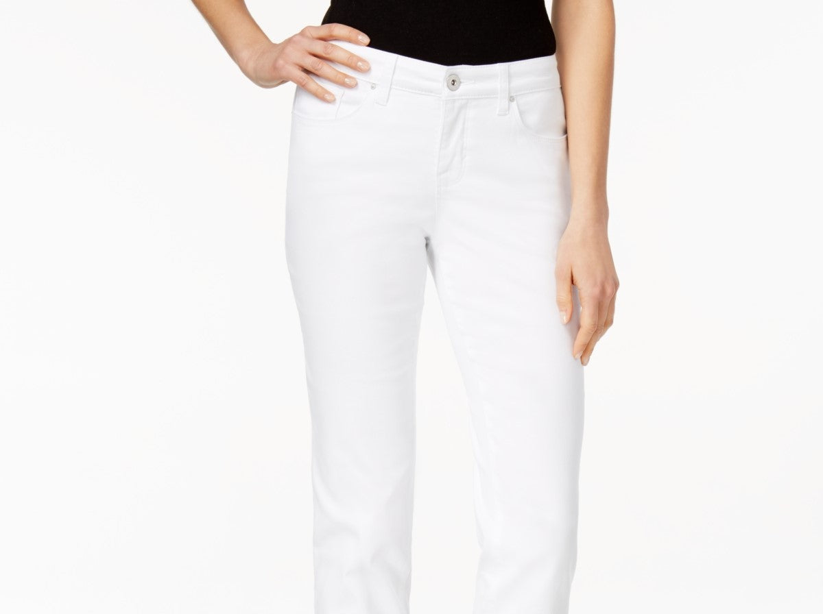 Style & Co Women's Curvy-Fit Skinny Jeans Regular Short And Long Lengths White Size 6 S