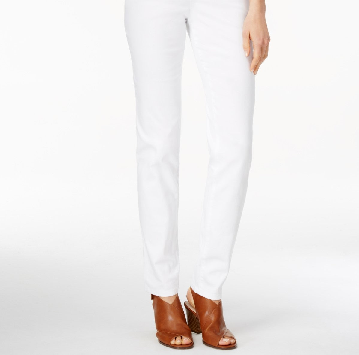 Style & Co Women's Curvy-Fit Skinny Jeans Regular Short And Long Lengths White Size 6 S