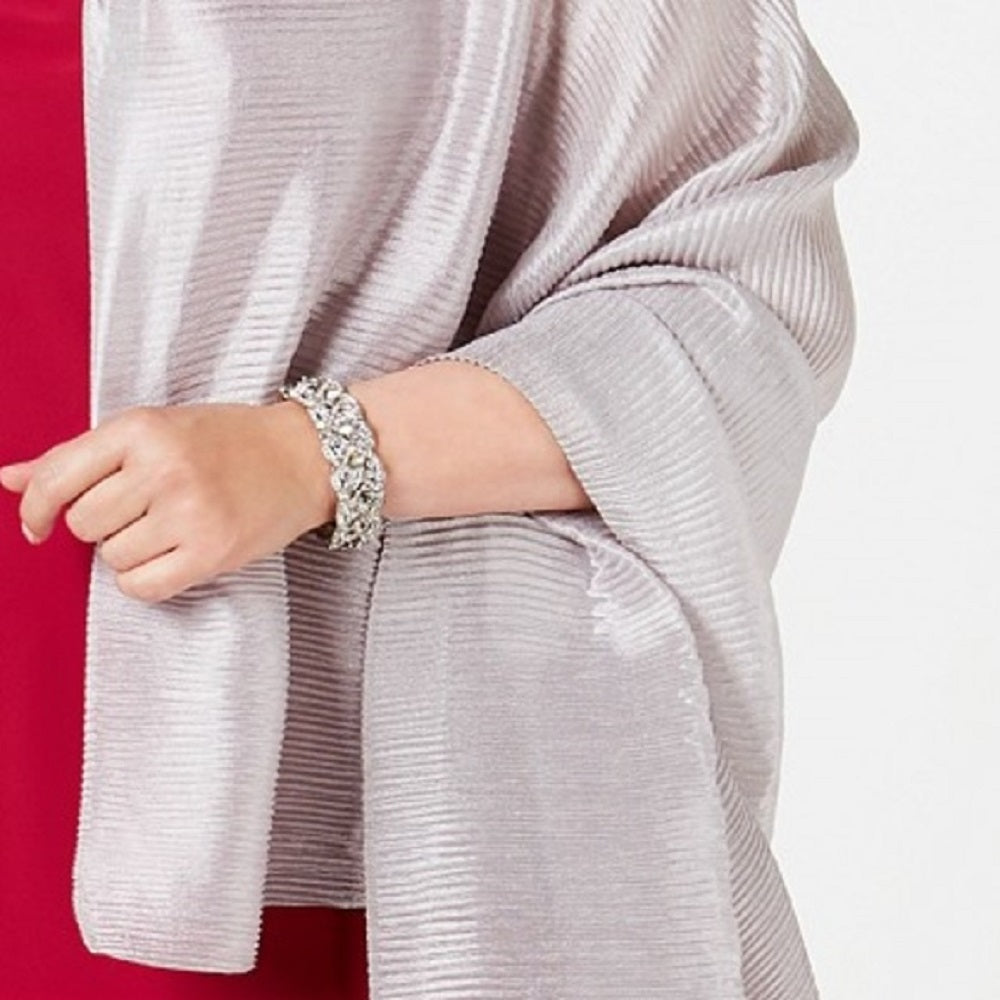 INC International Concepts Women's Pleated Lightweight Evening Wrap Gray Size Regular