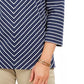 Karen Scott Women's Striped 3/4 Sleeve V Neck Top Blue Size Petite Small