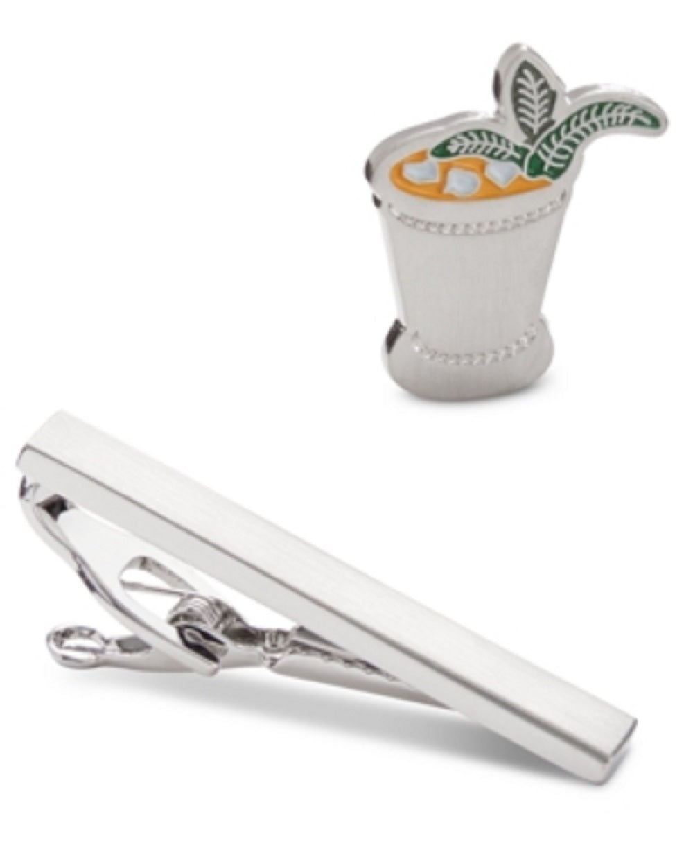 Novel Idea Men's Mint Julep Lapel Pin & Tie Bar Set  Green Size Regular