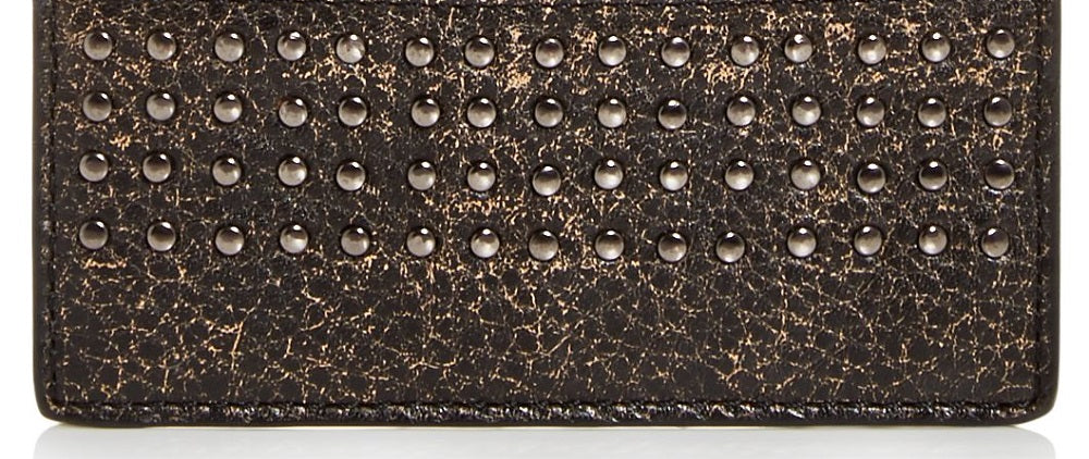 John Varvatos Star Usa Men's Studded Leather Card Case Black Size Regular