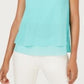Alfani Women's Petite Layered-Look V-Neck Top Blue Size S