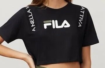 Fila Appoline Women's Cotton Cropped T-Shirt Black Size Large
