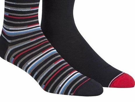 Tommy Hilfiger Men's 2-Pk. Striped Boot Socks Navy  Size 7-12