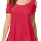 JM Collection Women's Cold-Shoulder Swing T-Shirt Pink Size Medium