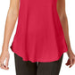 JM Collection Women's Cold-Shoulder Swing T-Shirt Pink Size Medium