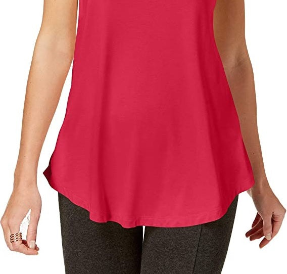 JM Collection Women's Cold-Shoulder Swing T-Shirt Pink Size Medium