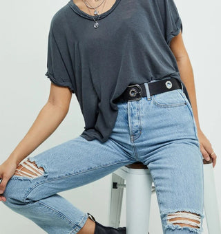 Free People Women's Under The Sun Shirt Black Size Small