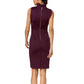 Calvin Klein Women's Sleeveless V Neck Above The Knee Sheath Wear To Work Dress Purple Size 2