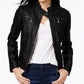Jou Jou Juniors' Faux-Fur-Lined Moto Jacket Black Size X-Large