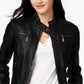 Jou Jou Juniors' Faux-Fur-Lined Moto Jacket Black Size X-Large
