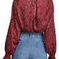 Free People Women's Olivia Lace Tee Red Size Medium